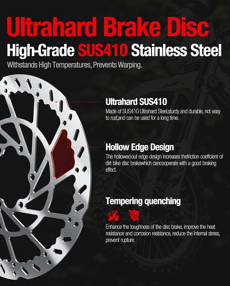 DriveXpwr Heavy Duty 220MM Front & Rear Brake Disc Set, Stainless Steel Rotors for Talaria Sting R Road Legal [TL50l.Sting R[TL4000],X3 MX [TL2500]& X3 Road Lega1 [TL25] - Image 3